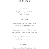 "More Than Words" - Menus in Bridal White by Design Lotus - Detail