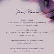 "Elisa" - Menus in Orchid by Simona Camp - Detail