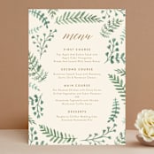 "Painted Ferns" - Menus in Cream by Amy Kross - Front