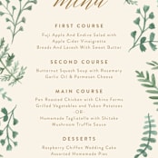 "Painted Ferns" - Menus in Cream by Amy Kross - Detail
