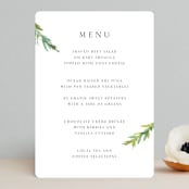 "Simple Pine Branches" - Menus in Vanilla by Mere Paper - Front