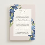 "Irises" - Menus in Natural by Everett Paper Goods - Front