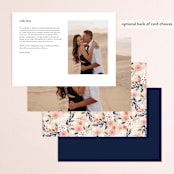 "Wildflower Crest" - Menus in Navy by Alethea and Ruth - Back of Card Options