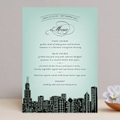 "Big City - Chicago" - Menus in Pale Blue by Hooray Creative - Front