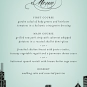 "Big City - Chicago" - Menus in Pale Blue by Hooray Creative - Detail