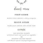 "Always" - Menus in Blush by Susan Brown - Detail