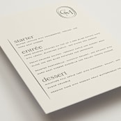 "Modern Monogram" - Menus in Latte by Jackie Crawford - Detail