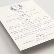 "watercolor flowers crest" - Menus in Dusty Blue by Cass Loh - Detail