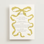 "Antique Ribbon" - Menus in Citrine by Olivia Kanaley Inman - Front