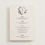 "Botanical Crest" - Menus in Ink by Kelly Watkins - Front