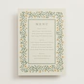 "Framed Floral" - Menus in Mustard by Baumbirdy - Front