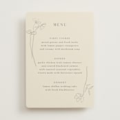 "Floral Stamp" - Menus in Ivory by Baumbirdy - Front
