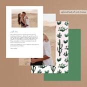 "Cacti" - Menus in Rose Crystal by Cass Loh - Back of Card Options