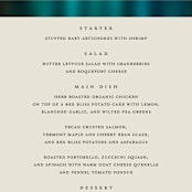 "Spectrum" - Menus in Teal by Heather Schertzer - Detail