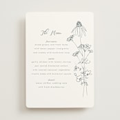 "Sketched Florals" - Menus in Storm by Baumbirdy - Front