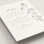 "Sketched Florals" - Menus in Storm by Baumbirdy - Detail