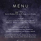 "Starry Skies" - Menus in Twilight by Kelly Schmidt - Detail