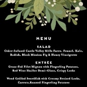 "Laurel of Greens" - Menus in Midnight by Jennifer Wick - Detail