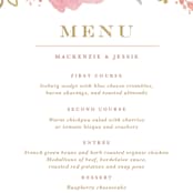 "Floral Vignette" - Menus in Brass by Kristen Smith - Detail