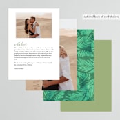 "Tropical Foliage" - Menus in Fern by Hooray Creative - Back of Card Options