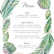 "Tropical Foliage" - Menus in Fern by Hooray Creative - Detail