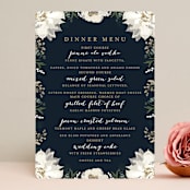 "Peonies & Berries" - Menus in Winter White by Susan Moyal - Front