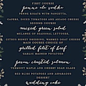 "Peonies & Berries" - Menus in Winter White by Susan Moyal - Detail