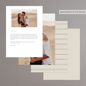 "Seraphina" - Menus in Sand by Robert and Stella - Back of Card Options