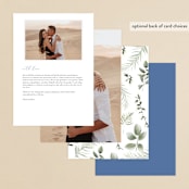 "Botanical Swag" - Menus in Periwinkle by Susan Moyal - Back of Card Options