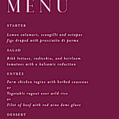 "veranda" - Menus in Merlot by Angela Marzuki - Detail