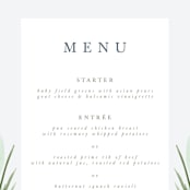 "Botanical Frame" - Menus in Fern by Kate Ahn - Detail
