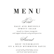 "At Last" - Menus in Onyx by Lauren Chism - Detail