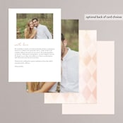 "Diamond Blush" - Menus in Rose by Susan Moyal - Back of Card Options