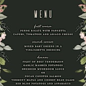 "Diamond Blush" - Menus in Rose by Susan Moyal - Detail