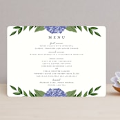 "Hydrangea Frame" - Menus in Periwinkle by Susan Moyal - Front