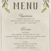 "Rustic Love" - Menus in Parchment by GeekInk Design - Detail