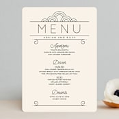 "Deco Nouveau" - Menus in Cream by GeekInk Design - Front