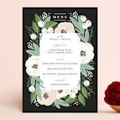 "Blooming Bouquet" - Menus in Charcoal by Alethea and Ruth - Front