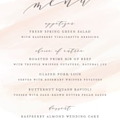 "Sophisticated script" - Menus in Blush by Hooray Creative - Detail