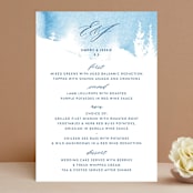 "misty forest" - Menus in Navy by Ariel Rutland - Front