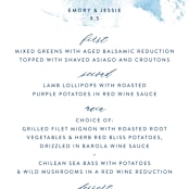 "misty forest" - Menus in Navy by Ariel Rutland - Detail