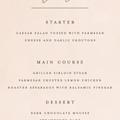 "Simply Perfect" - Menus in Blush by Brianne Larsen - Detail