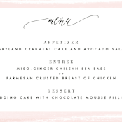 "Effervescent" - Menus in Blush by Kristie Kern - Detail