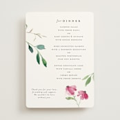 "Spring Wildflowers" - Menus in Pink Floral by Mere Paper - Front