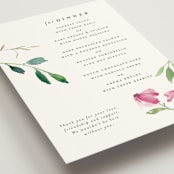 "Spring Wildflowers" - Menus in Pink Floral by Mere Paper - Detail