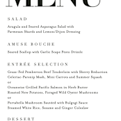 "The Minimalist" - Menus in Pearl by Kelly Schmidt - Detail