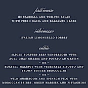 "Flawless" - Menus in Midnight by Kimberly FitzSimons - Detail