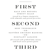 "Downtown" - Menus in Onyx by Lauren Chism - Detail