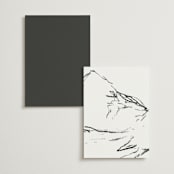 "Sketched Mountains" - Menus in Snow by Mere Paper - Back of Card Options