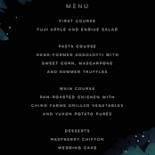 "Midnight Garden" - Menus in Midnight by Lori Wemple - Detail